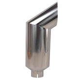 Exhaust Tip 4-8 curved silver, made of stainless steel 201, polished, with a wall thickness of 1.2mm